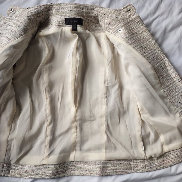 J. Crew Women's Bomber Blazer Champaigne and Gold Heathered - Picture 5 of 6